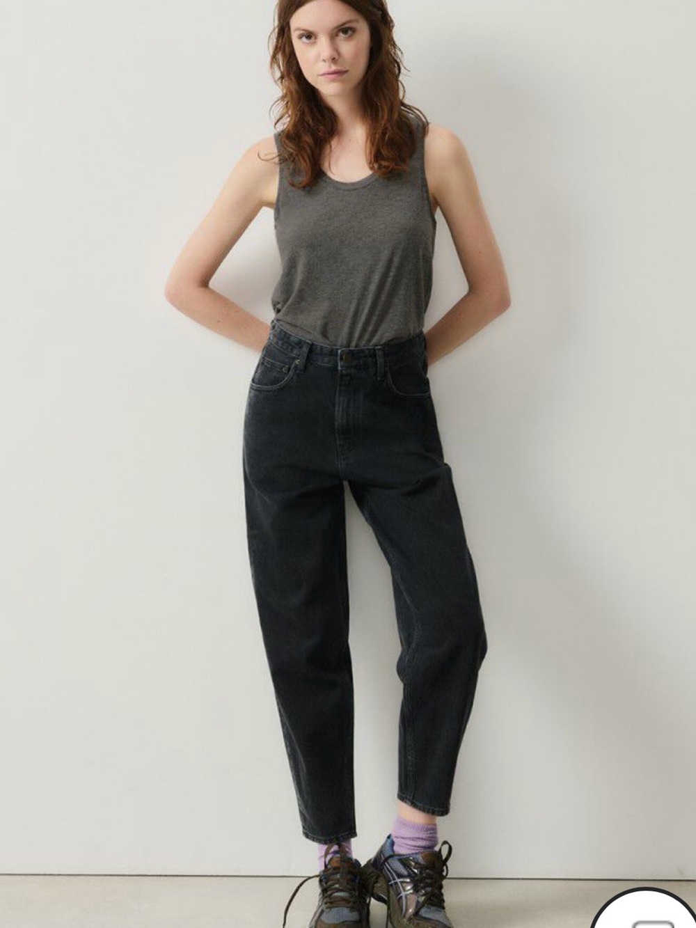 NWT American Vintage “Le Big Carrot” Black High Rise Jeans